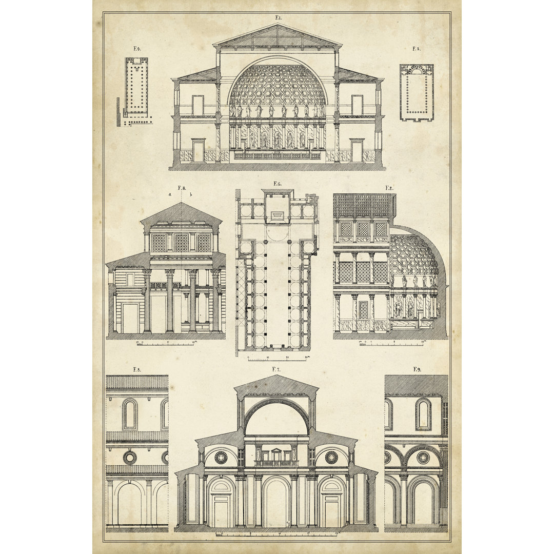 Leinwandbild Vintage Architects Plan I