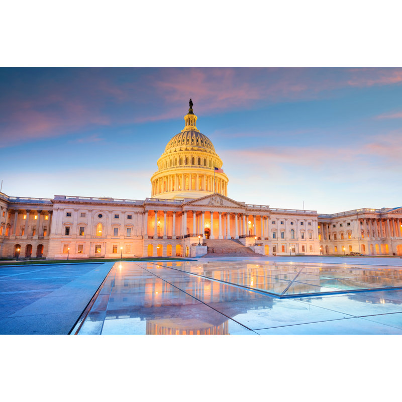 The United States Capitol - Wrapped Canvas Print, 30cm H x 46cm W x 3.8cm D