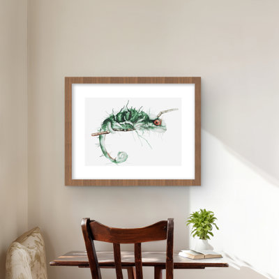 Chameleon on the Lookout | Reptile Livingroom Framed Print
