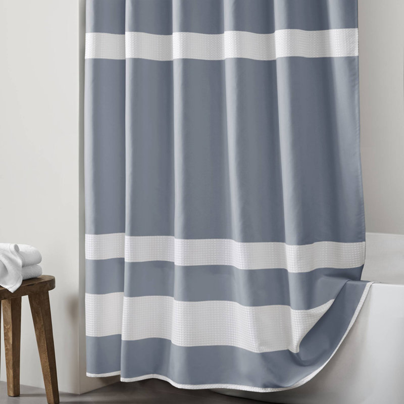Rideau de douche Spa Waffle, Bleu foncé, H 78 po x l 72 po