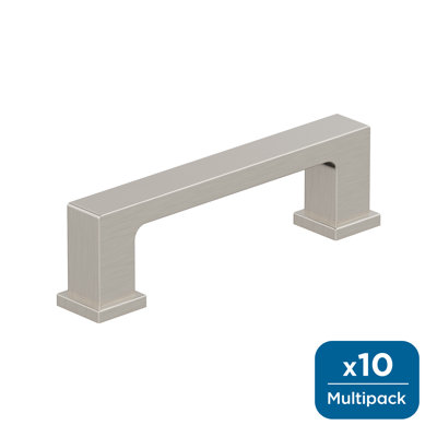 Bridgeport 3 inch (76mm) Center-to-Center Satin Nickel Cabinet Pull - 10 Pack