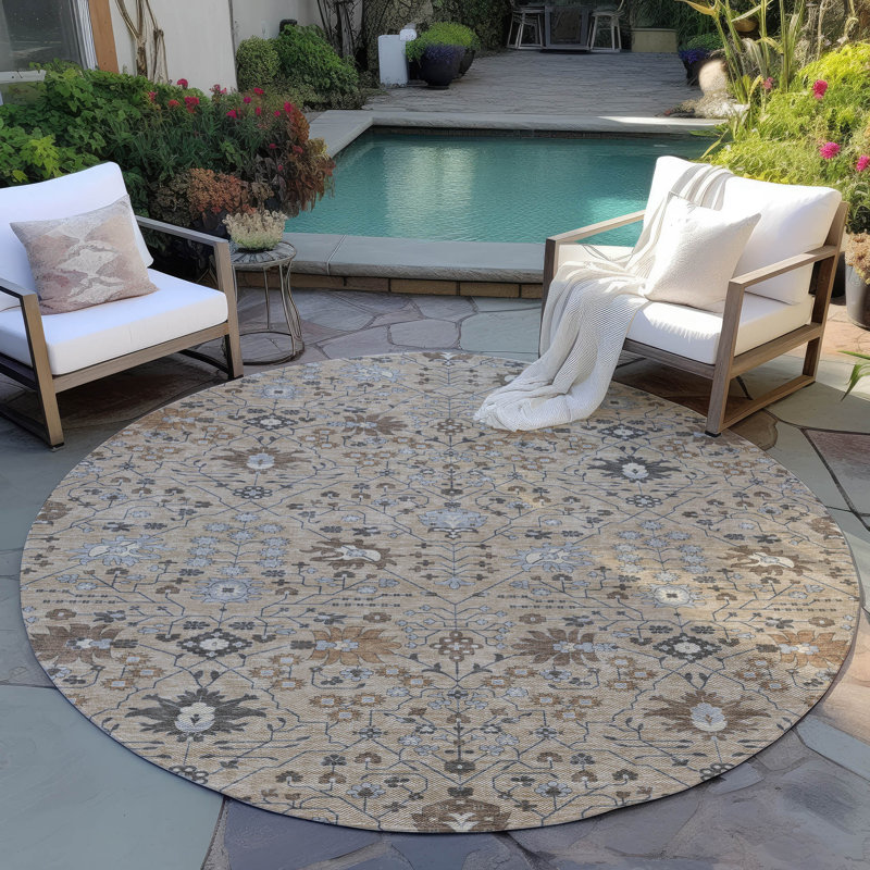 Tapis taupe intérieur / extérieur Elara , 3 pi x 5 pi