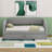 Twin Size Velvet Upholstered Daybed With Pop Up Trundle-1990300629