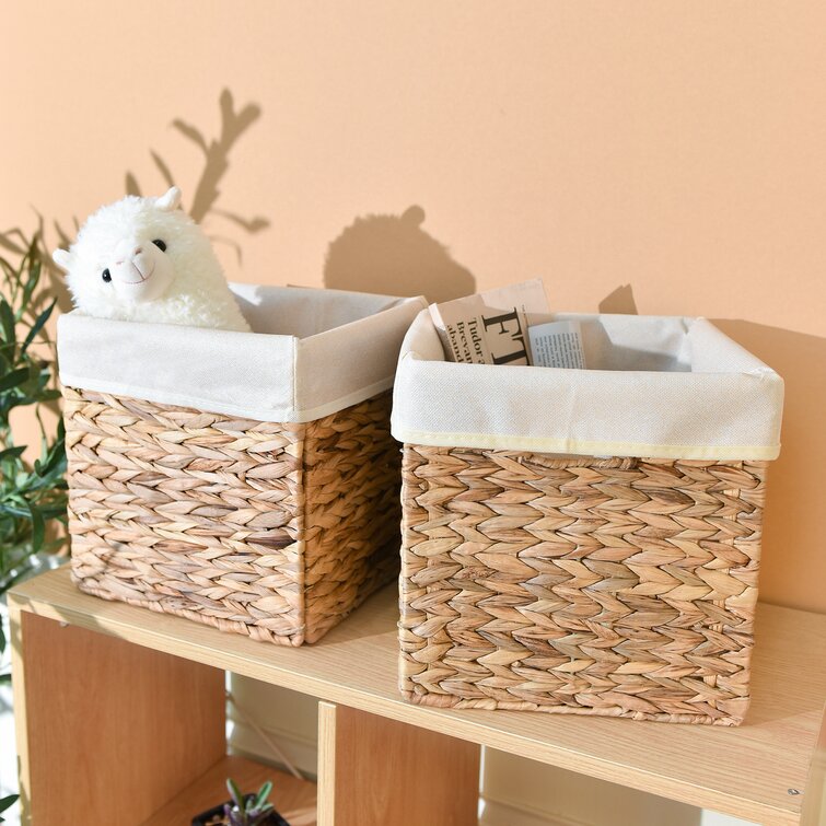 Better Homes & Gardens Poly Rattan Storage Basket Set with Handles, 2-Piece