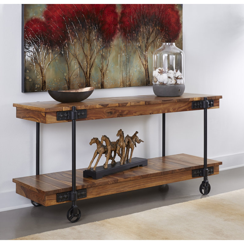 Catrell 63'' Solid Wood Top Console Table