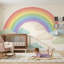 Papier peint pastel arc-en-ciel nuages dessinés à la main-245005325-245005326