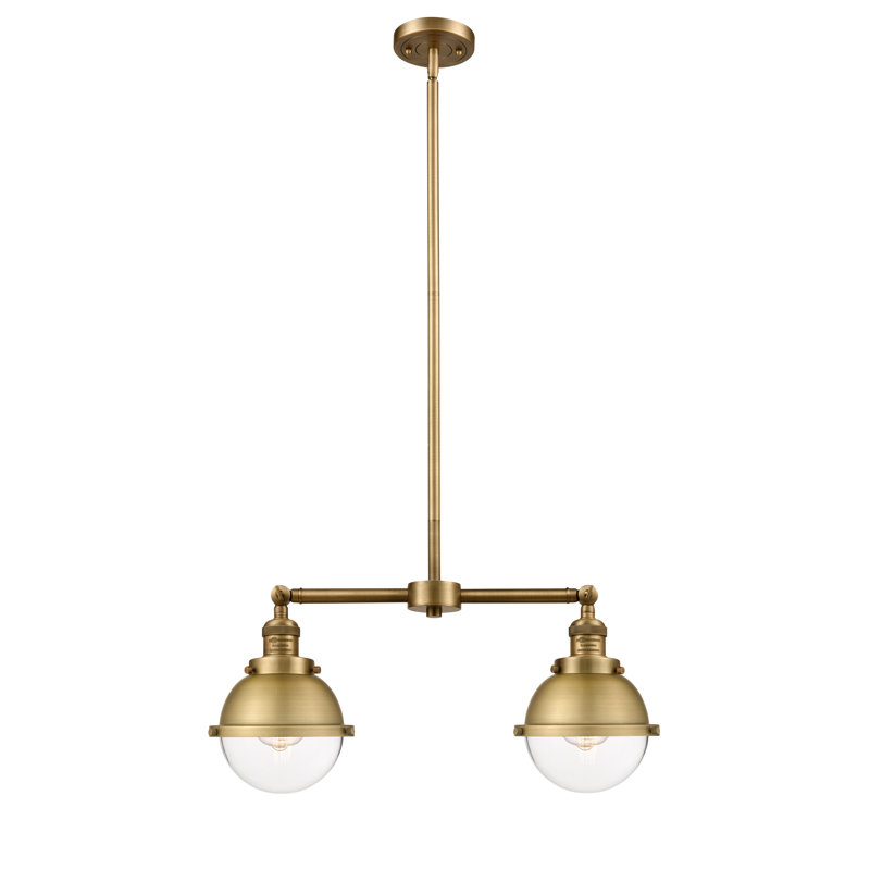 Luminaire suspendu linéaire à 2 lumières pour îlot de cuisine Ameeta, DEL