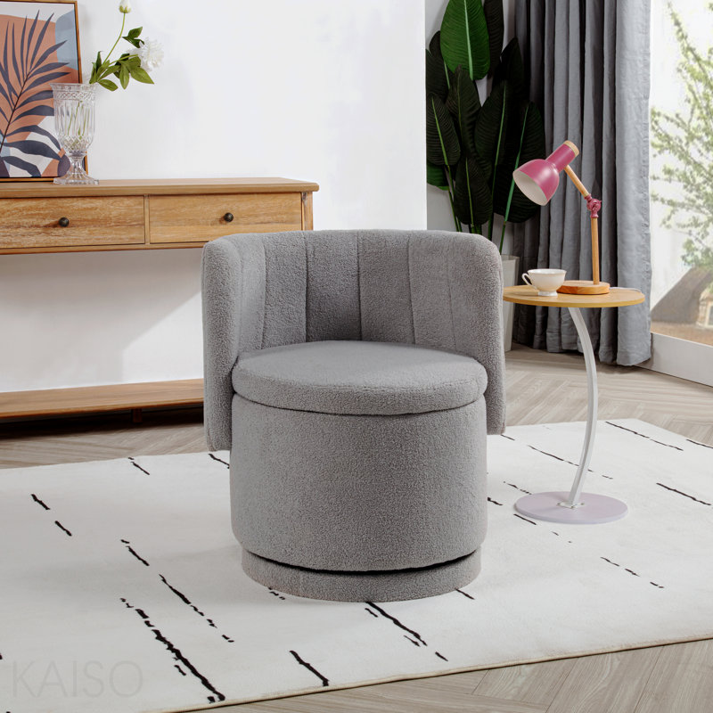 Fauteuil à dossier pivotant à 360 degrés avec espace de rangement, idéal pour la chambre à coucher et le salon