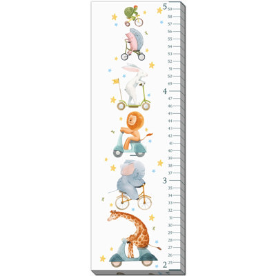 Animal Train Canvas Growth Chart