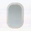 Miroir mural 24 po x 36 po avec cadre pétale Wabi-Sabi, panneau de fibres à densité moyenne texturé blanc et finition antirouille argentée