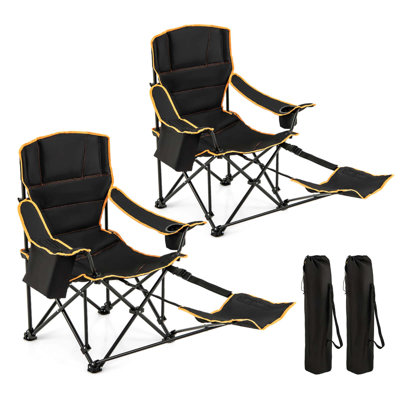 Chaise de camping pliante 2 pièces avec repose-pieds Goplus
