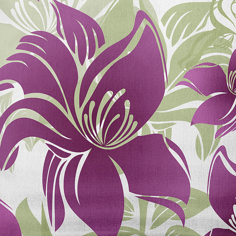 Floral Outdoor Reversible Throw Pillow, Purple