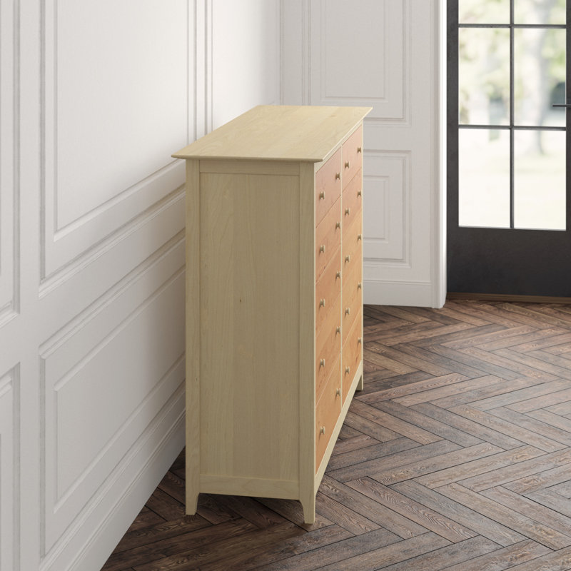 Sarah 10 - Drawer Solid Wood Dresser, Maple and Cherry