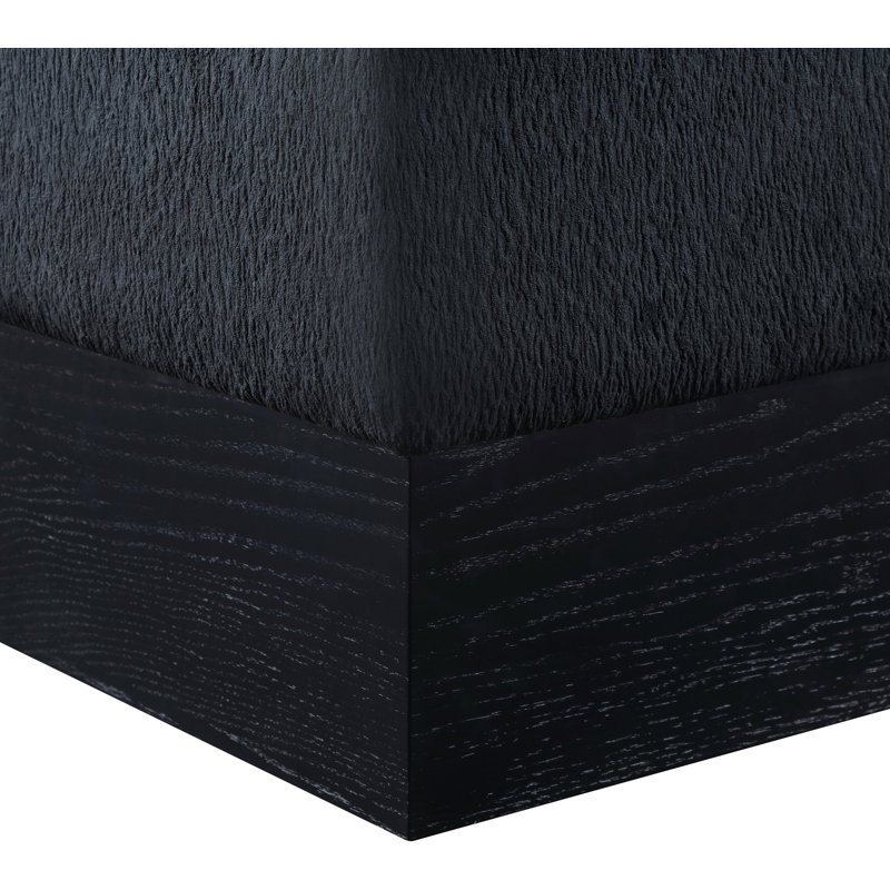 Repose-pieds / tabouret Madelen, Tissu en velours noir, Noir