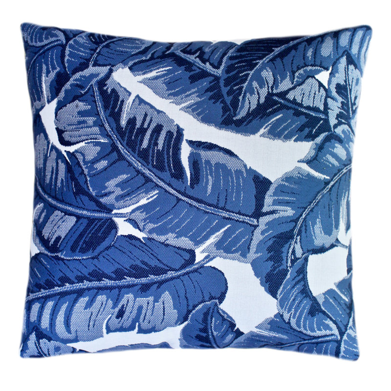Housse et insert de coussin carré intérieur / extérieur Tropics, Bleu / blanc