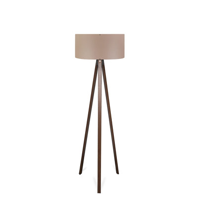Lampe sur pied de style scandinave, 55,1 pouces de hauteur, 100% panneau de fibres à densité moyenne brun avec capuchon en PVC, 15,0 pouces de diamètre | Douille E27, 40 W maximum | Design élégant et minimaliste pour l'éclairage de salon, de chambre à coucher et de bureau