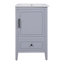 Meuble-lavabo de salle de bain avec lavabo, armoire de salle de bain avec porte, tablette de porte et patins réglables, tiroir