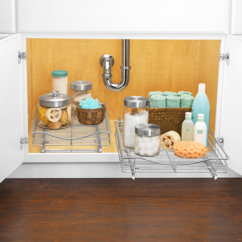 Chrome 11" x 18" Slide Out Cabinet Organizer