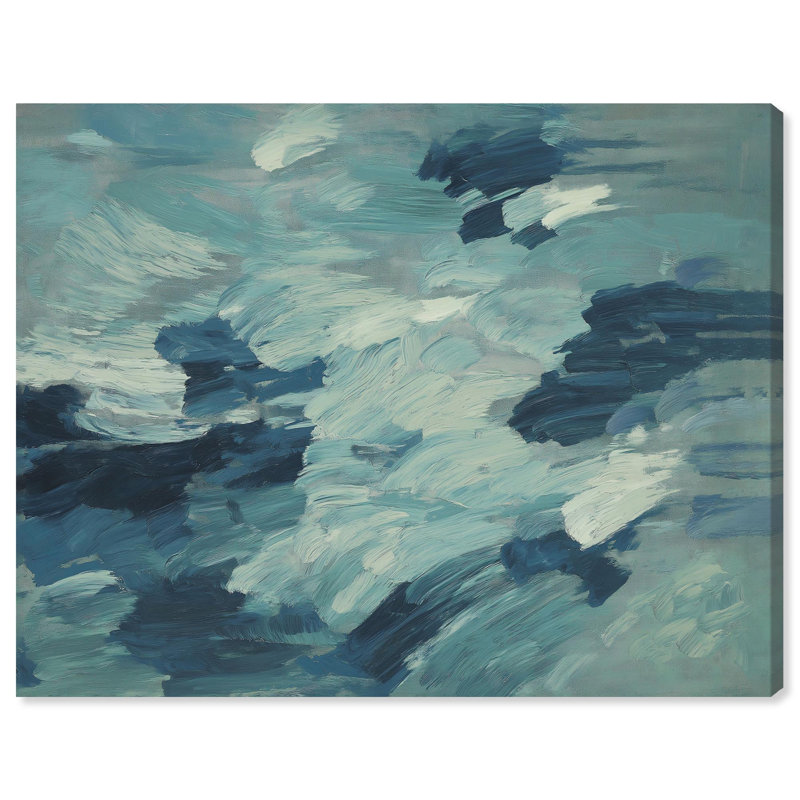 Impression sur toile «Unrily Sea I» par Art Remedy, H 24 po x l 30 po, Cadre argenté