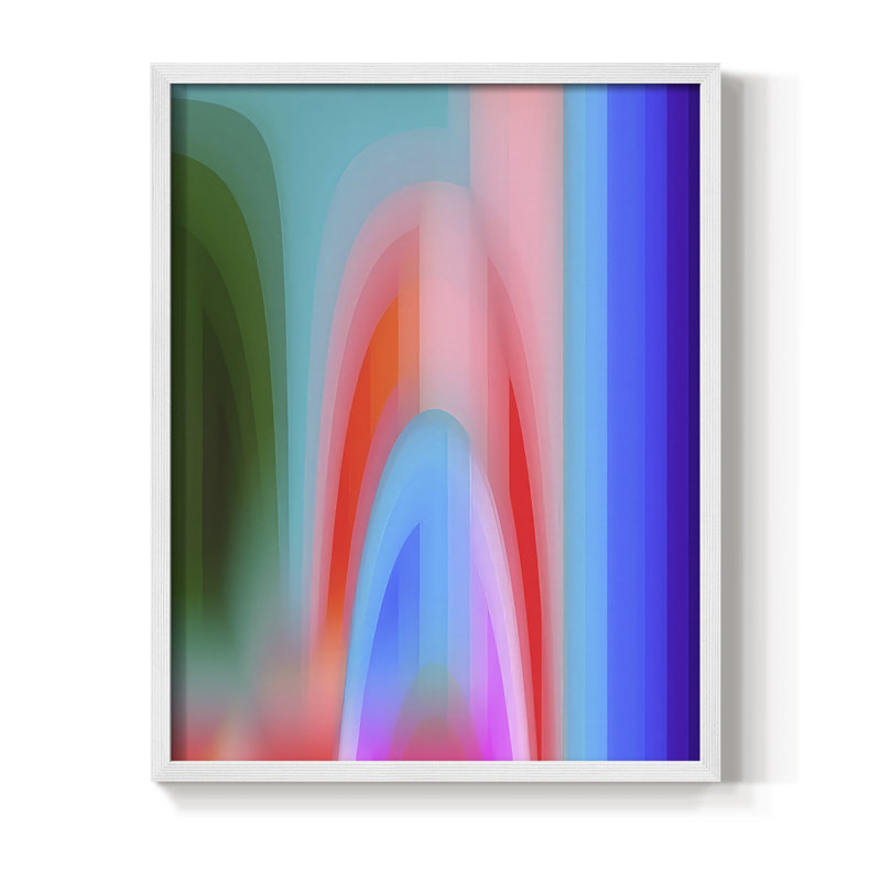 Groovy Prism Gradients I, reproduction encadrée - bois massif, H 21 po x l 17 po, White