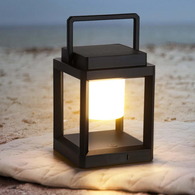 Dual Charge Solar LED Lantern 3 Brightness Modes IP44 Waterproof Portable Outdoor Lamp