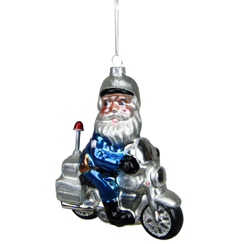 Ornement de Noël en forme de père Noël 5 "bleu et gris