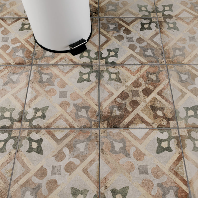 DAnticatto Decor 9" x 9" Porcelain Patterned Wall & Floor Tile