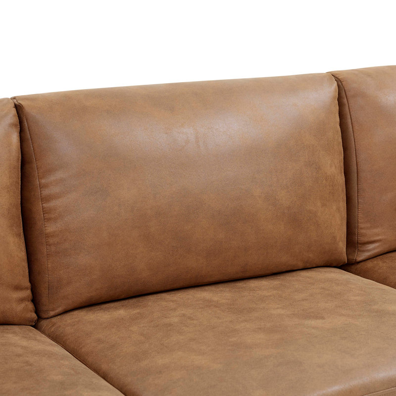 Faux Leather Modular Sectional
