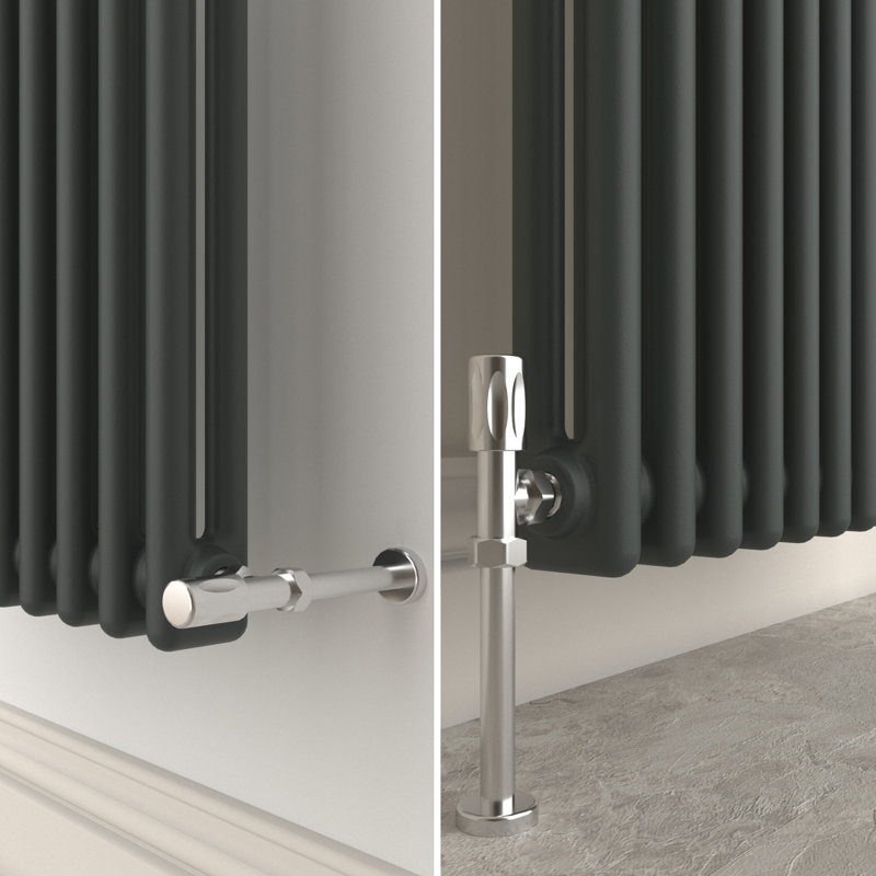 Traditional 2 3 Column Radiator Cast Iron Style Heating, 60cm H x 42.5cm W x 7cm D, Anthracite