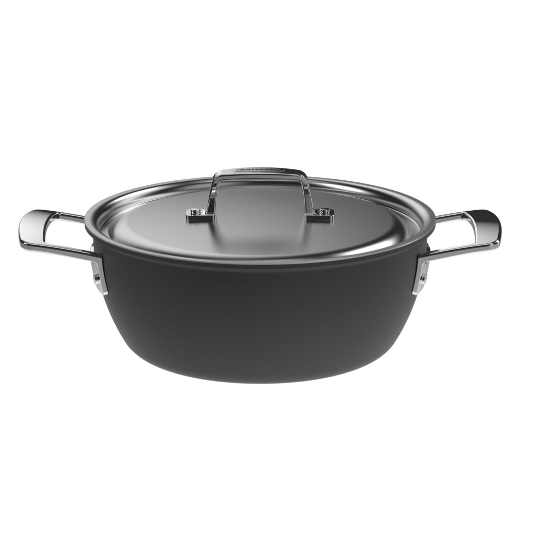 Demeyere Black 5 Stainless Steel with Ceramic exterior coating 3.5-qt Dutch Oven with Lid Demeyere