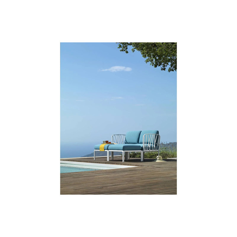 Komodo Outdoor 5 - Seat Patio Sectional, Adriatic/White