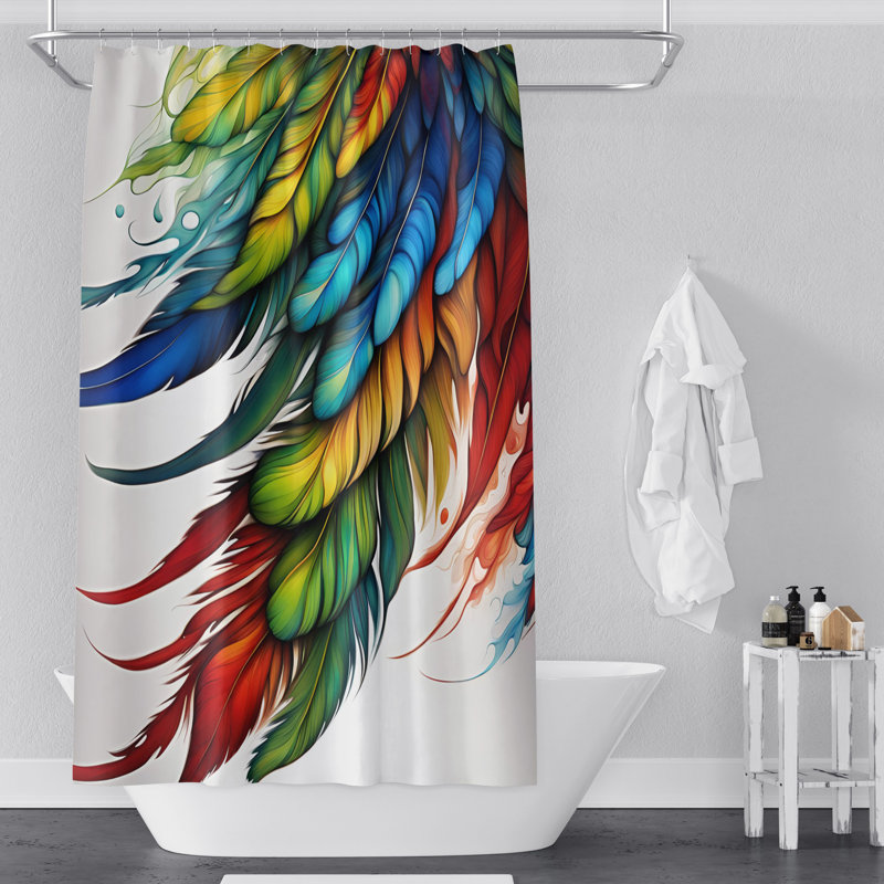 Rideau de douche abstrait, H 93 po x l 70 po
