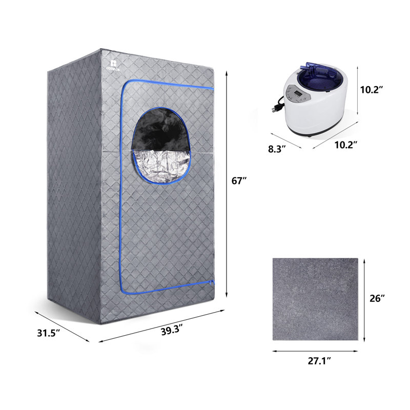 Sauna d'intérieur Cosvalve avec télécommande, Gris foncé