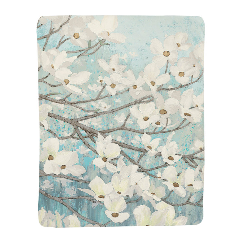 Jeté en sherpa Dogwood Blossoms