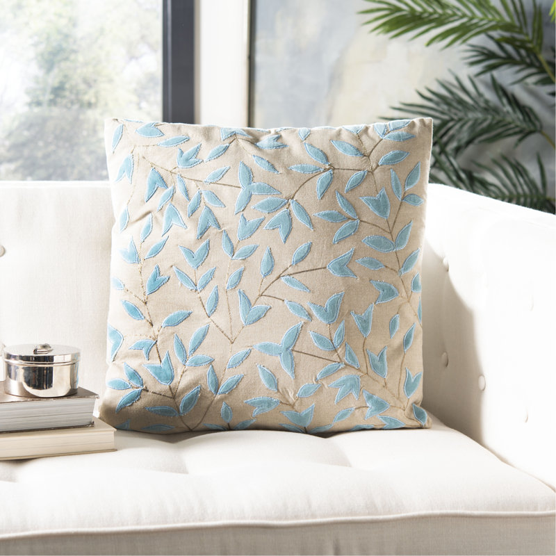 Joslyn Embroidered Cotton Throw Pillow