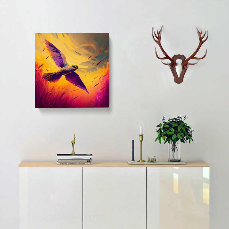 Bird Colour Field Painting - Wrapped Canvas, 50cm H x 50cm W x 3cm D