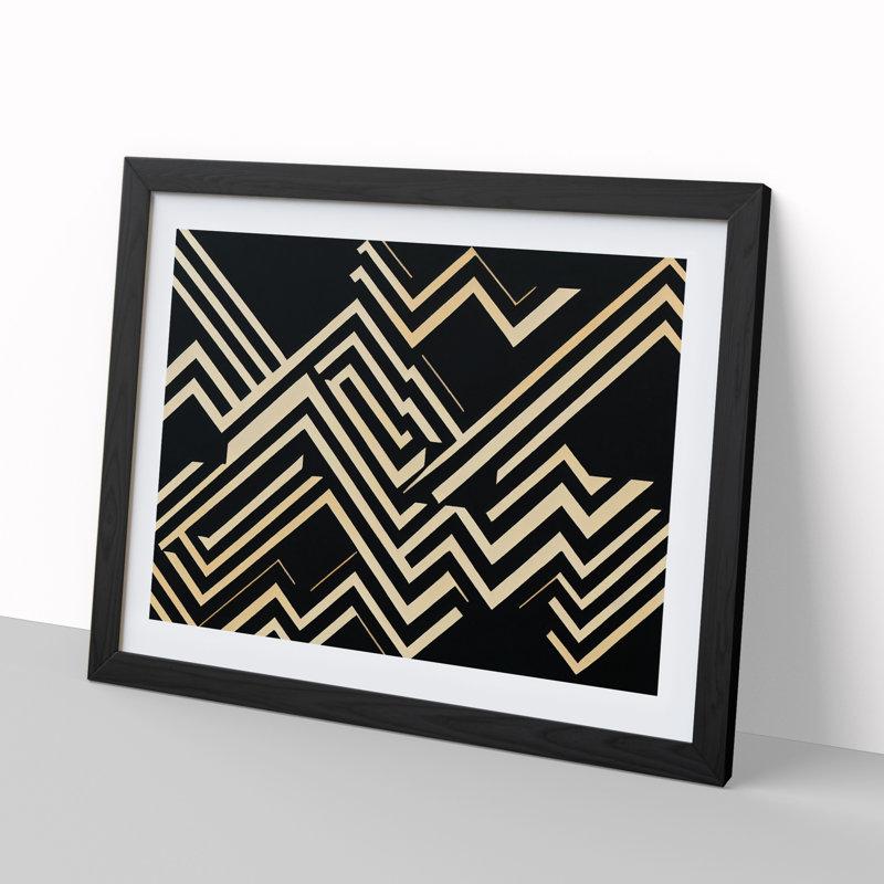Brave Modern Abstract - Framed Print, Black Framed, 25cm H x 34cm W x 2cm D