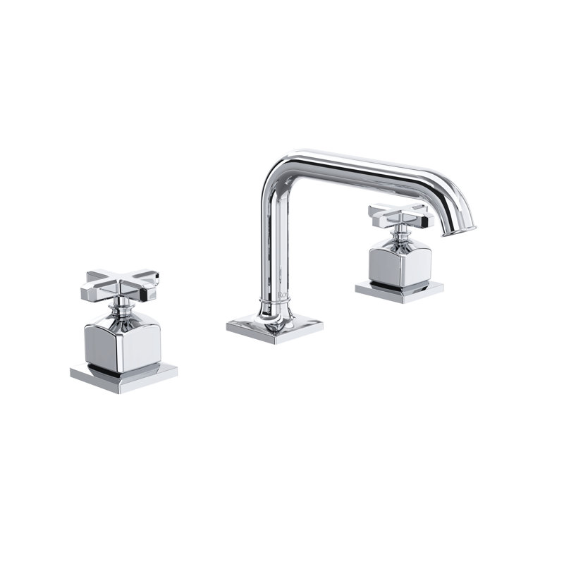 Apothecary Widespread Faucet, Polished Chrome, Cross