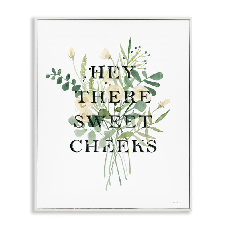 «Hey There Sweet Cheek», giclée encadrée, design par Rachel Nieman, H 14 po x l 11 po, Giclée encadrée blanc bord de mer