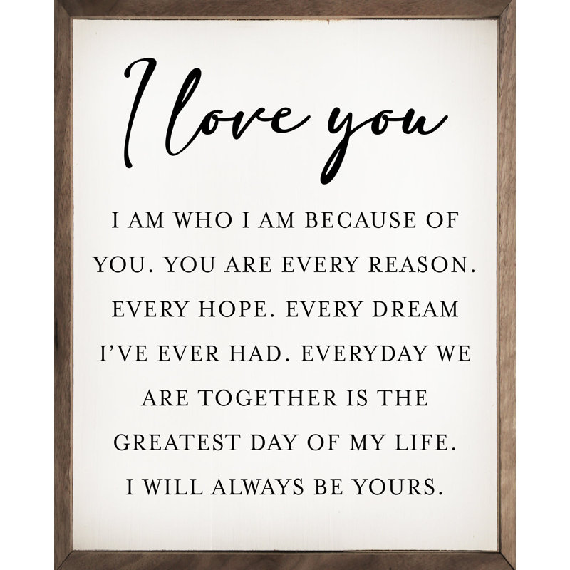 I Love You, H 10 po x l 8 po