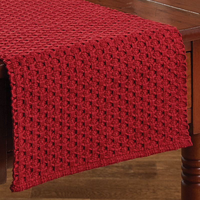 Sarabelle Rectangular Table Runner, Red, 36" x 13"