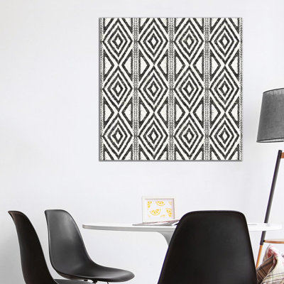 African Wild Pattern, BandW III - Wrapped Canvas Print