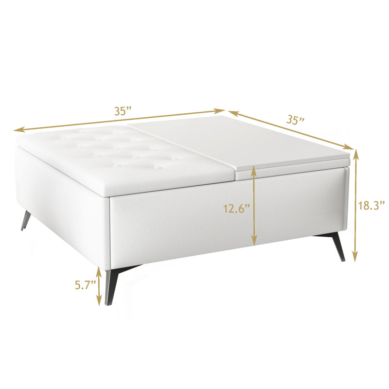 Versatile Storage Ottoman with Lift Top and Luxurious Seating, Ideal for Modern Living Spaces
