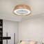 Ventilateur de plafond rustique moderne de 21 po avec éclairage d'ambiance à DEL RVB, conception tissée en corde, ventilateur silencieux, plafonnier semi-encastré pour la chambre à coucher, le salon ou la salle à manger ((silencieux / 6 vitesses / réversible / moteur à courant continu))