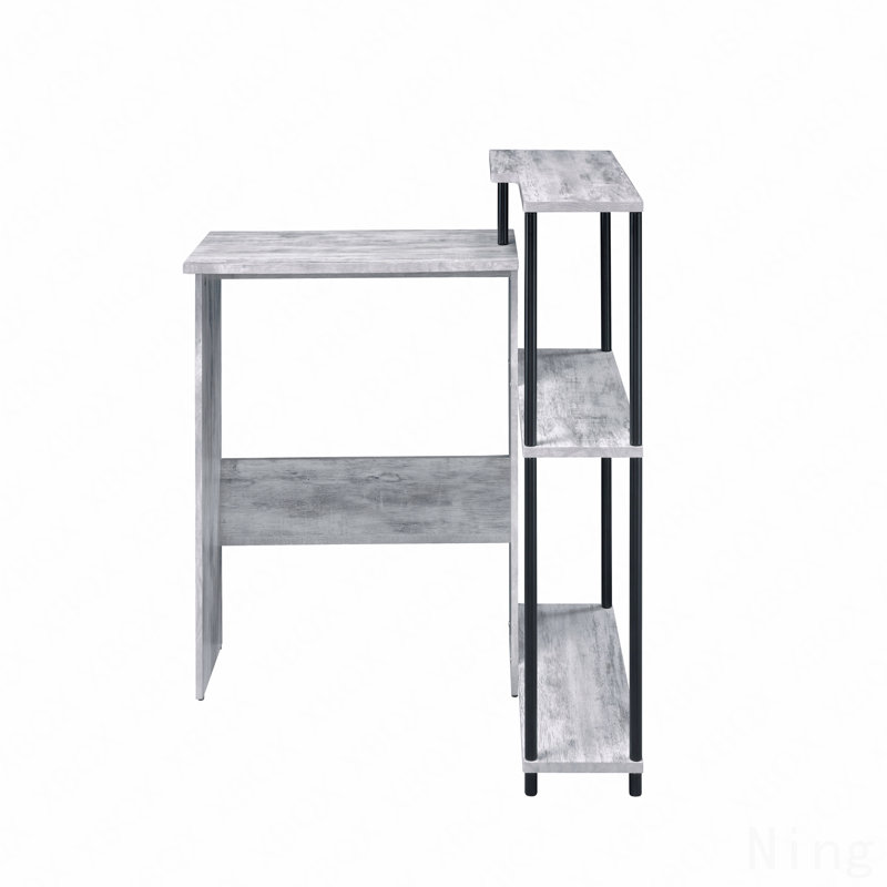 Antique White & Black Finish Writing Desk, White