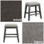 Ensemble de 2 tabourets de bar à hauteur de comptoir - Revêtement en chenille gris, garniture cloutée et pieds en acacia brossé pour un repas décontracté