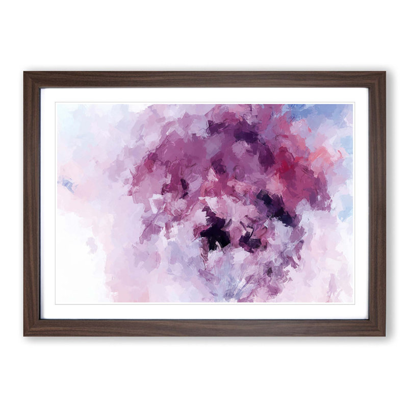 Floral Dreams in Abstract - Picture Frame Painting Print, Walnut Framed, 27cm H x 36cm W x 2cm D