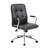 Sela Swivel Office Armchair, Tufted Black Seat & Back, Chrome Base