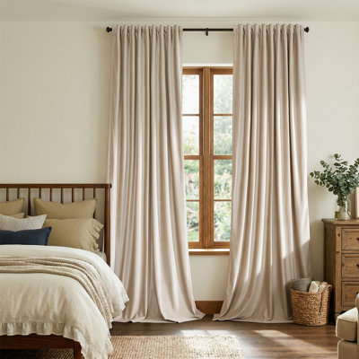 Velvet 100% Blackout Thermal Insulated Curtains for Living room Bedroom (Set of 2)