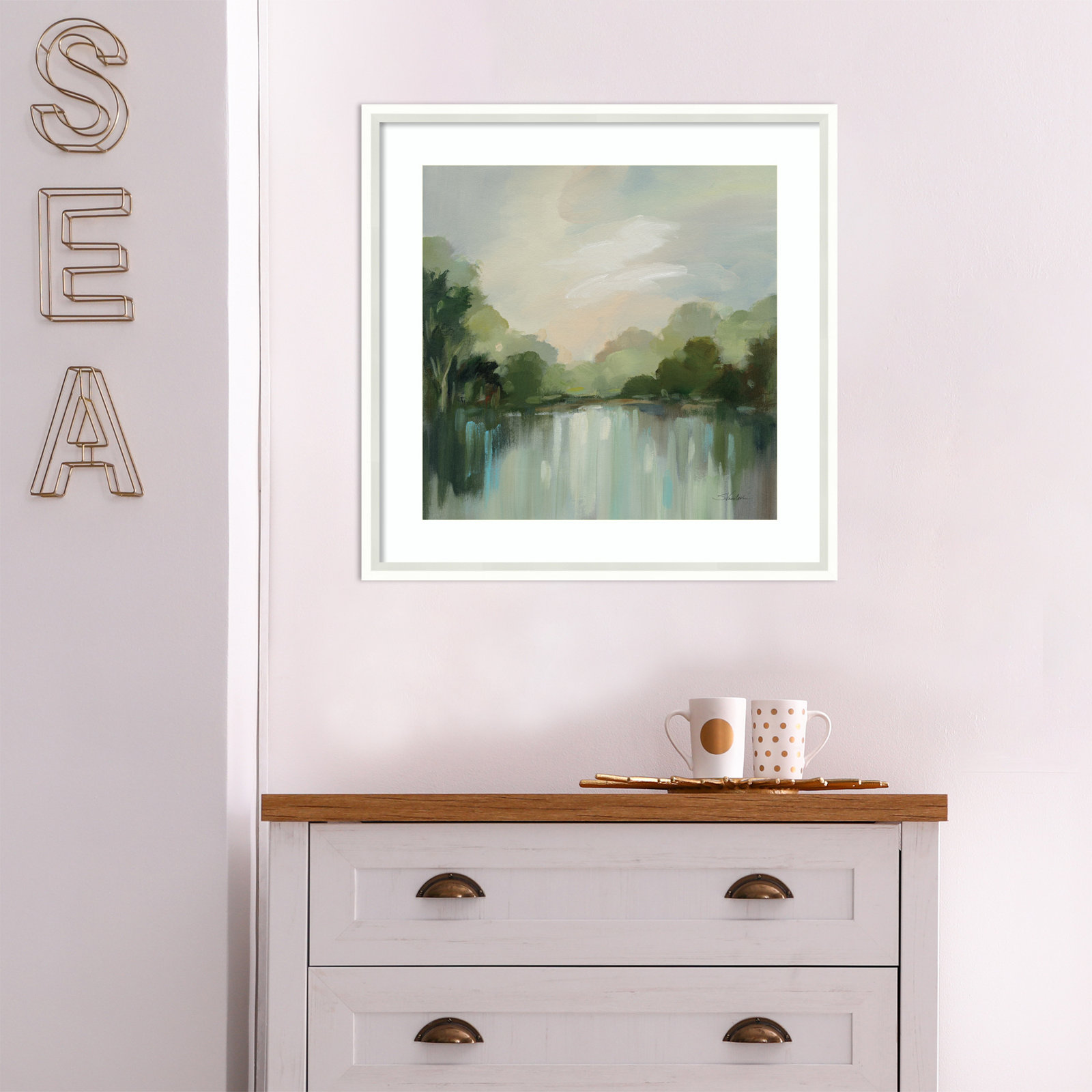 Cool Spring Day Print, 21" H x 21" W, White